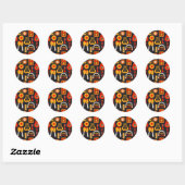 Sticker Rond Art des instruments de musique (Feuille)