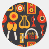 Sticker Rond Art des instruments de musique (Devant)