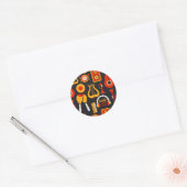Sticker Rond Art des instruments de musique (Enveloppe)