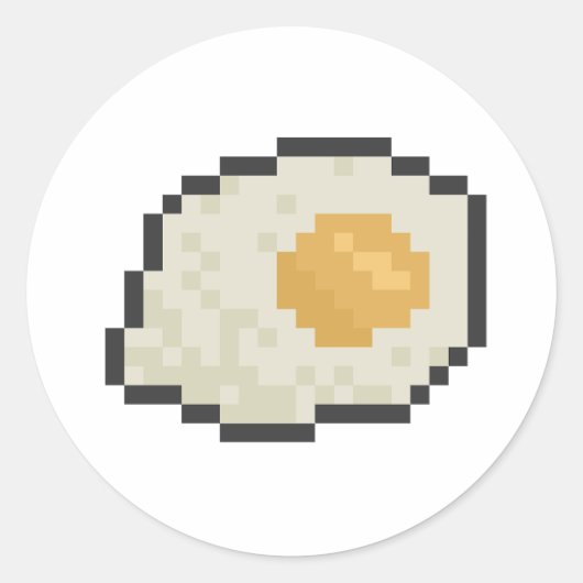 Sticker Rond art des pixels oeufs (Devant)
