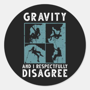 Sticker Rond Art d'escalade de roche drôle pour hommes femmes B