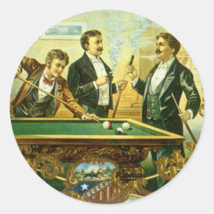 Sticker Rond Art d'étiquette de cigare vintage, Club Friends Bi