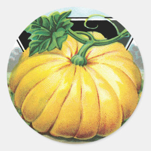 Sticker Rond Art d'étiquette de paquet de graines vintage, citr