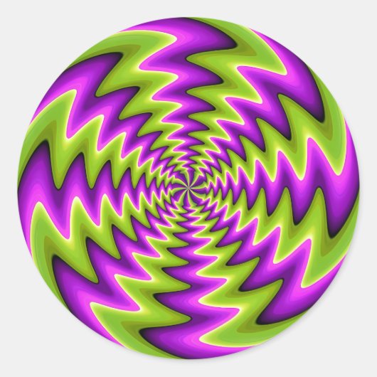 Sticker Rond Art d'illusion optique en spirale psychédélique (Devant)