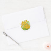 Sticker Rond art d'impression de design floral  (Enveloppe)