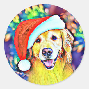 Sticker Rond Art doré de Noël