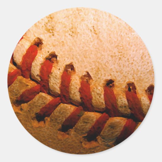Sticker Rond Art du baseball (Devant)