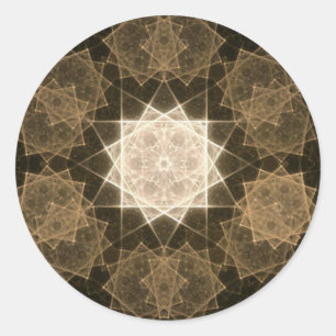 Sticker Rond Art du Kaleidoscope Brown