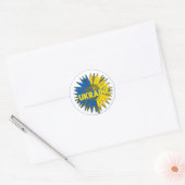 Sticker Rond Art du tournesol ukrainien (Enveloppe)