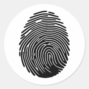 Sticker Rond Art élégant d'empreintes digitales dans un style m