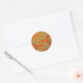Sticker Rond Art en bambou terrestre Vintage Imprimer orange (Enveloppe)