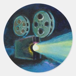 Sticker Rond Art expressif coloré de peinture de projecteur de