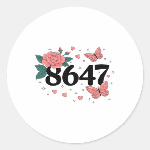 Sticker Rond Art Fleur Rétro Anti-Trump Président