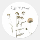 Sticker Rond Art floral d'inspiration vintage (Devant)
