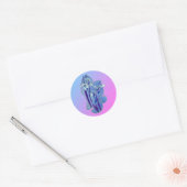 Sticker Rond Art Floral Iris Bleu (Enveloppe)