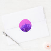 Sticker Rond Art Floral pourpre et framboise (Enveloppe)