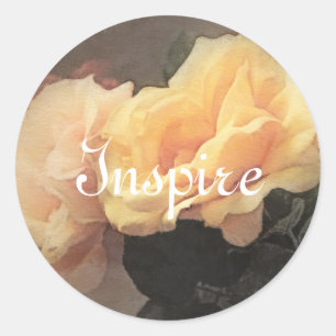 Sticker Rond art floral vintage arrière - plan aux couleurs pas