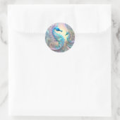 Sticker Rond Art fractal des hippocampes, (Sac)