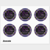 Sticker Rond Art fractal violet Merci d'affaires Royal Web (Feuille)