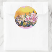 Sticker Rond Art Glass Peony Artistic Modern Seal (Sac)