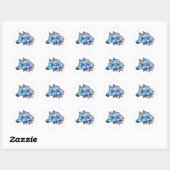 Sticker Rond Art graphique original Wolf Head | Profil du visag (Feuille)
