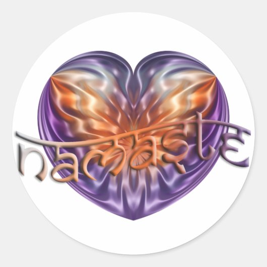 Sticker Rond ART Heart NAMASTE (Devant)