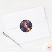 Sticker Rond Art Imaginaire Fée Elfe Violet (Enveloppe)