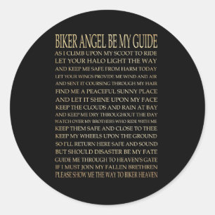 Sticker Rond Art inspiré - ange de cycliste
