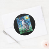 Sticker Rond Art italien Greyhound Starry Night Whippet Chien (Enveloppe)