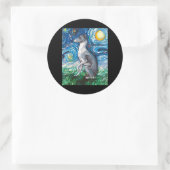 Sticker Rond Art italien Greyhound Starry Night Whippet Chien (Sac)