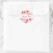 Sticker Rond Art japonais : Sakuras et lapins roses (Sac)