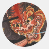 Sticker Rond Art japonais Yokai Oni King Shutendoji (Devant)