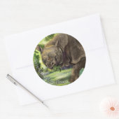 Sticker Rond Art Javan Rhino (Enveloppe)
