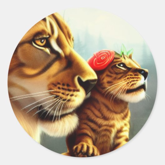 Sticker Rond Art Lion (Devant)