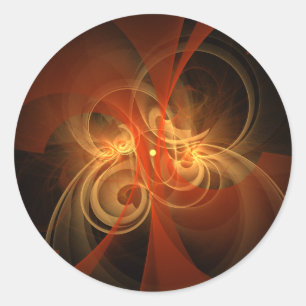 Sticker rond art magique du matin Abstrait
