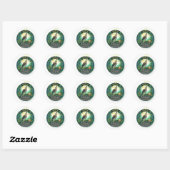 Sticker Rond Art majestueux de l'Aigle de Java - Rare Wi indoné (Feuille)