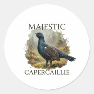 Sticker Rond Art majestueux du Grand Tétras