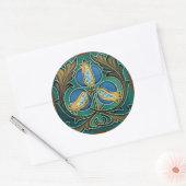 Sticker Rond Art Majolique Grenade Bleue (Enveloppe)