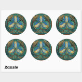 Sticker Rond Art Majolique Grenade Bleue (Feuille)