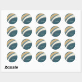 Sticker Rond Art marbre Abstrait élégant en Turquoise Personnal (Feuille)