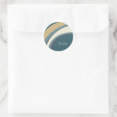 Sticker Rond Art marbre Abstrait élégant en Turquoise Personnal (Sac)