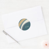 Sticker Rond Art marbre Abstrait élégant en Turquoise Personnal (Enveloppe)