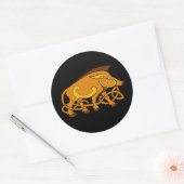 Sticker Rond Art médiéval Celtique Knot Wild Boar (Enveloppe)