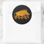 Sticker Rond Art médiéval Celtique Knot Wild Boar (Sac)