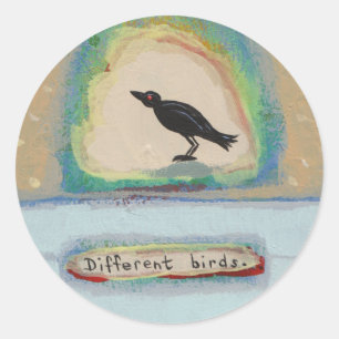 Sticker Rond Art minuscule # 602 - peinture originale de