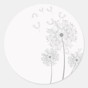 Sticker Rond Art moderne pur de fleur de pissenlit