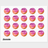 Sticker Rond Art moderne violet en terre cuite Custom 50e anniv (Feuille)