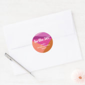 Sticker Rond Art moderne violet en terre cuite Custom 50e anniv (Enveloppe)