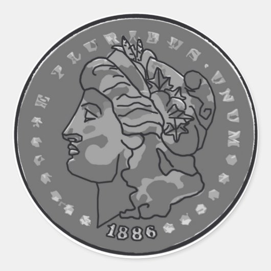 Sticker Rond Art Morgan dollar (Devant)