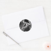 Sticker Rond Art noir et Marbre blanc (Enveloppe)